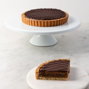 My most favorite Chocolate Peanut Butter Pecan Tart
